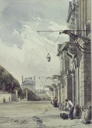 Die Rue de Rivoli, nahe den Tuilerien, Paris
